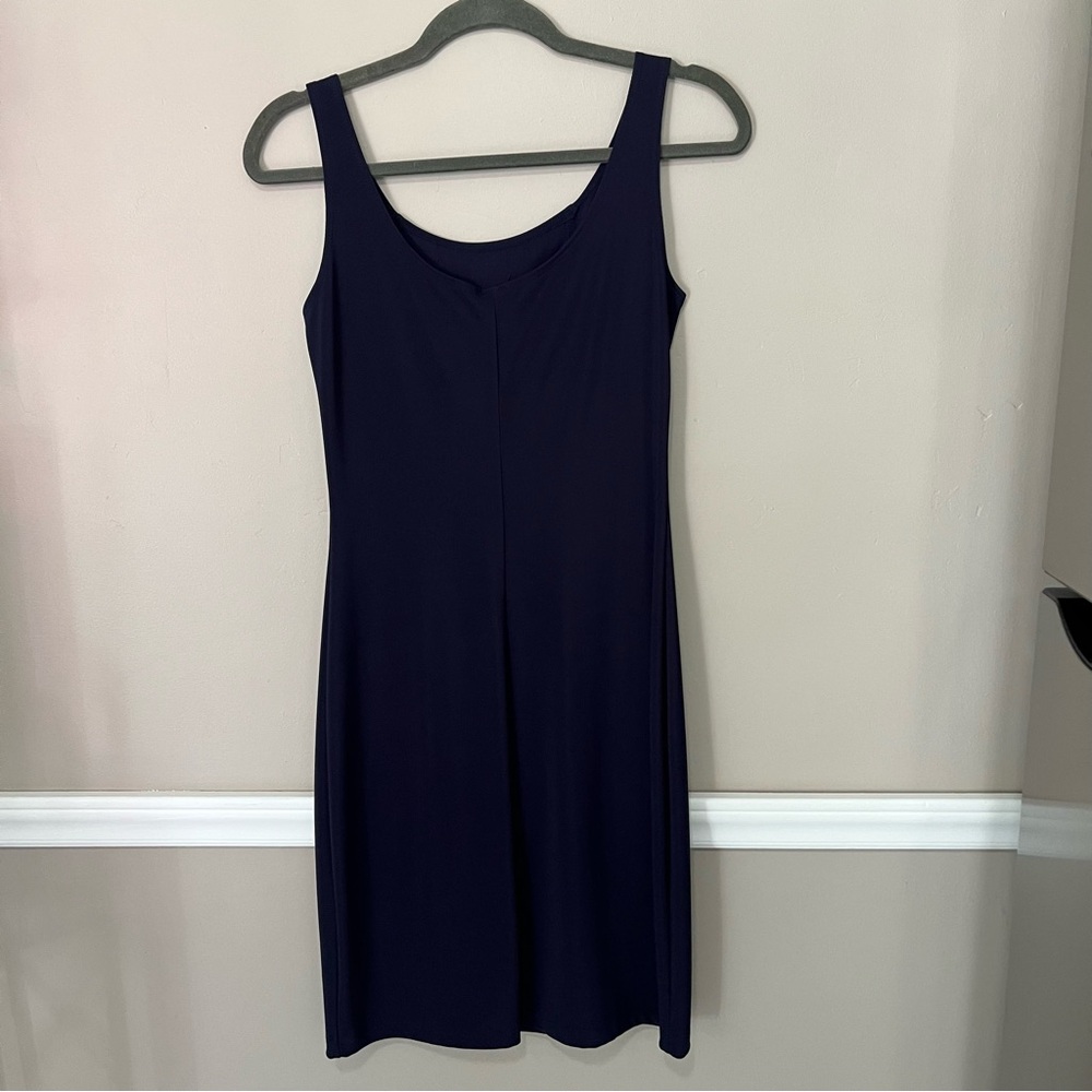 PS Per Seption Y2K Vintage Elegant Navy Blue Sleeveless Dress